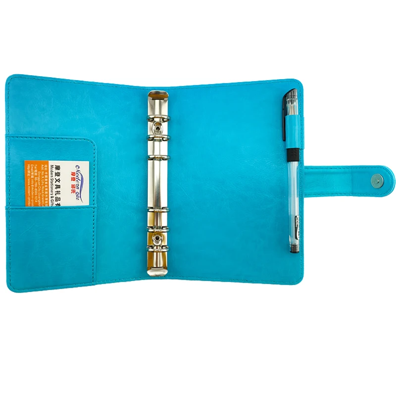 Modernqiu Custom A6 Leather Organizer Hardcover Notebook Diary 6 Ring Binder  Closed Magnets School Use Perfect Gift