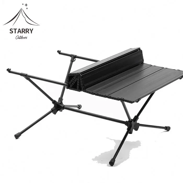 Custom Square Wooden Portable Folding Outdoor table Wine Beer Champagne Mini Picnic Rack Bamboo picnic table