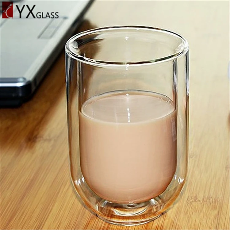
2019 Popular 250ml handmade heat-resistant double wall glass cups 