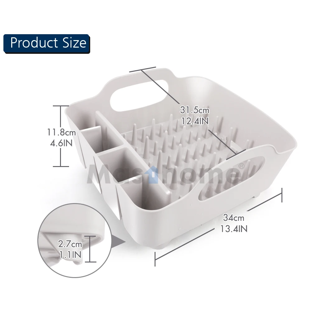 Masthome  Kitchen Storage Drying Basket  Escurridor De Platos Plastic PP Holder Organizer Dish Drying Drainer Racks