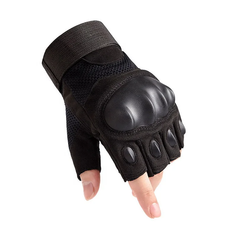 Индивидуальные мужские кожаные тактические перчатки с открытыми пальцами для занятий спортом