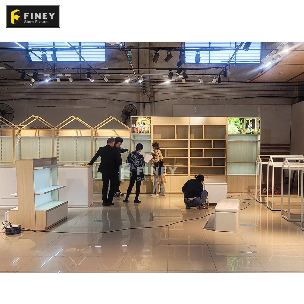 Customized Children Clothes Store Shelves Display Racks Kids Shop Display Shelves for Retail Store