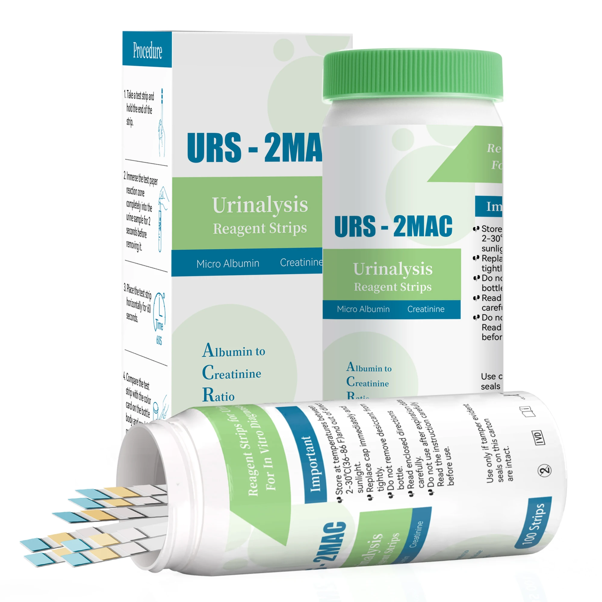 Microalbumin and Creatinine Test Strip in Urine URS-2MAC