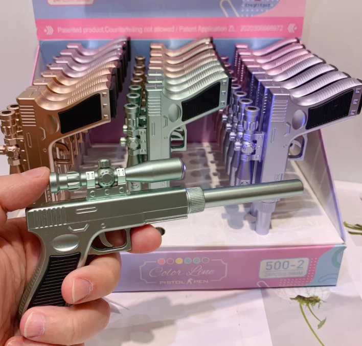 Botu Gun Shape Gel Pen With LED Light Office Student Gift Writing Pens Funny Toy Sniper Gun Pen Shape Stationery