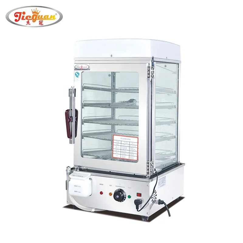 Electric Commercial Bun Steamer Glass Display Warmer Showcase /Chinese Food Bun Steamer /Bread Steamer for Sale