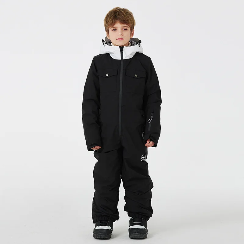 Drop Shipping Boys And Girls Children Winter Overall Ski Suits Snowboarding Jumpsuits One Pieces Waterproof Kids Snow Jumpsuit