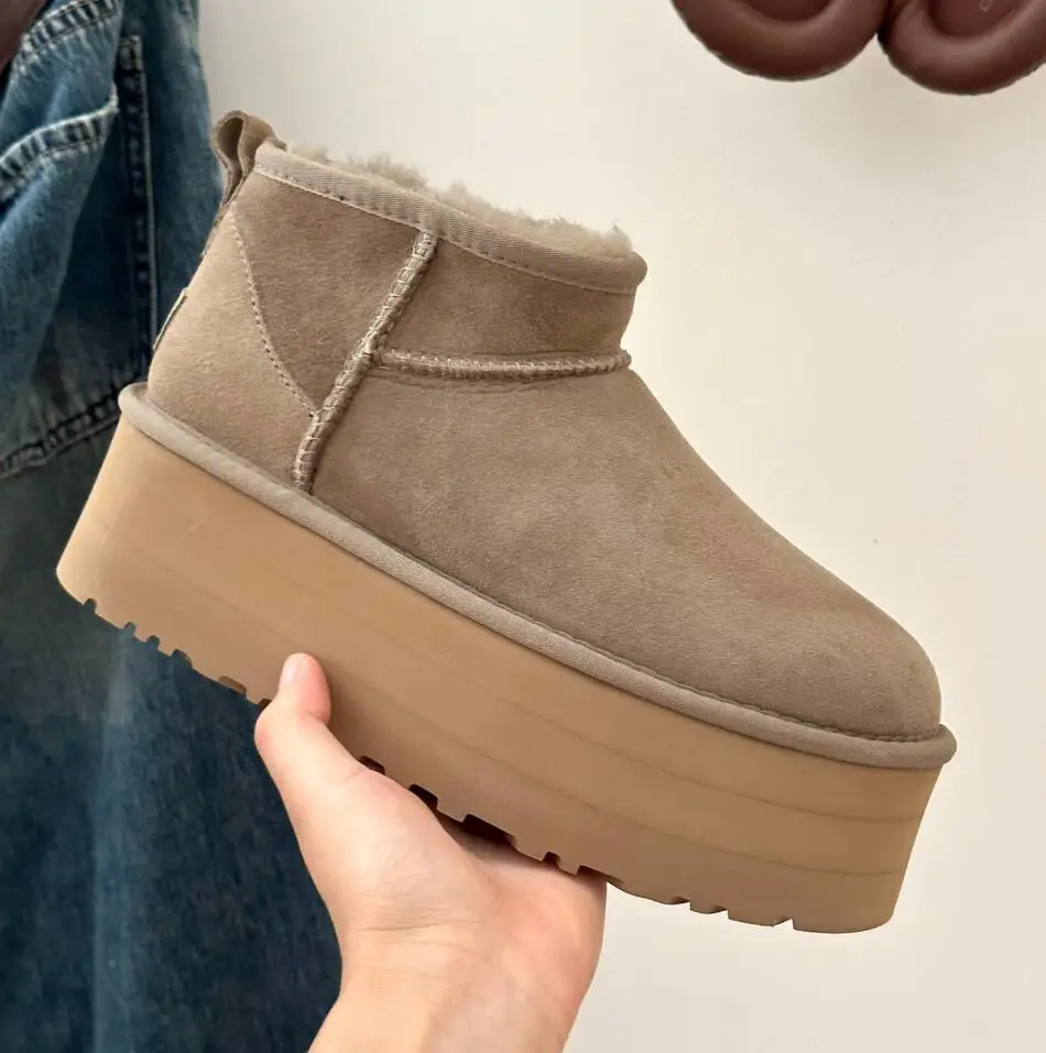 Hot Sale Winter Warm Snow Boots 5cm High Height Platform High Quality Designer Original Wool Snow Boots