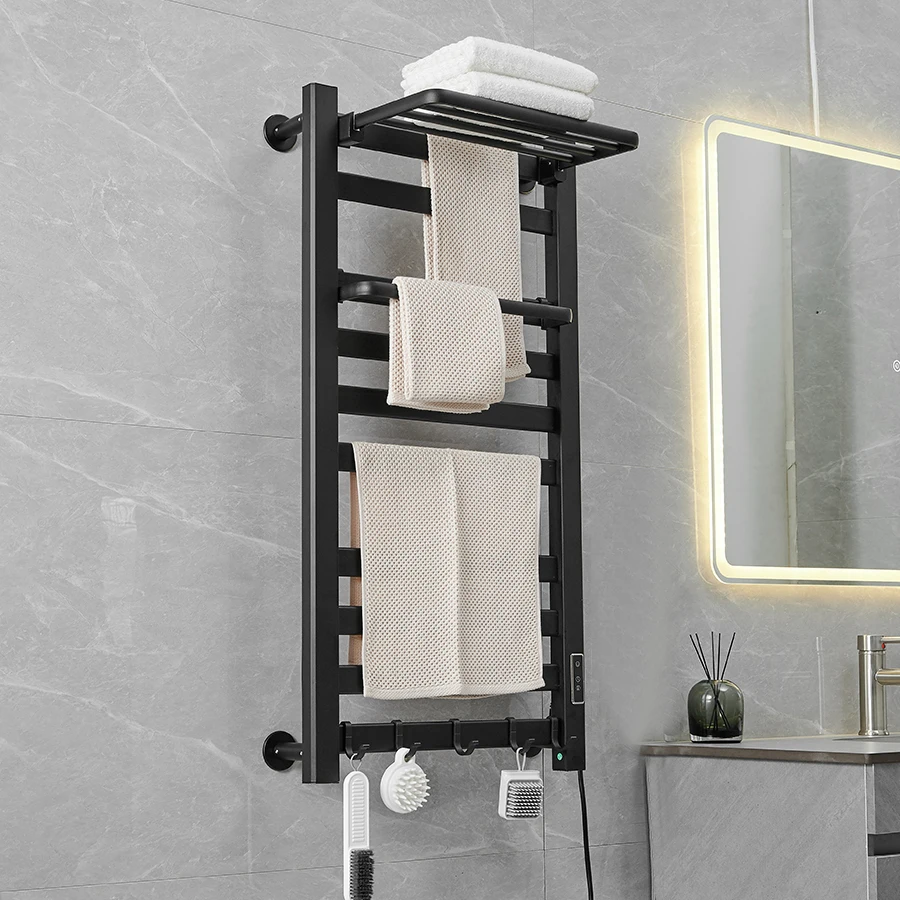 Hot selling bathroom wall mounted electric radiator, black gun, gray heating towel heater rack, heating towel guide rail