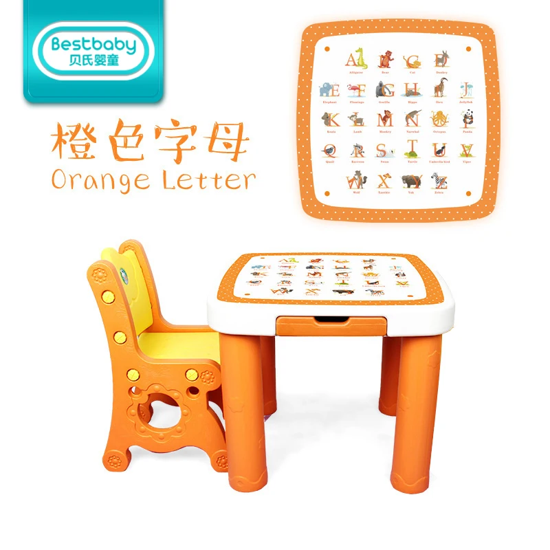 Multifunction Kids Study Drawing Table Chair Set Kids Plastic Furniture Study Table And Chairs