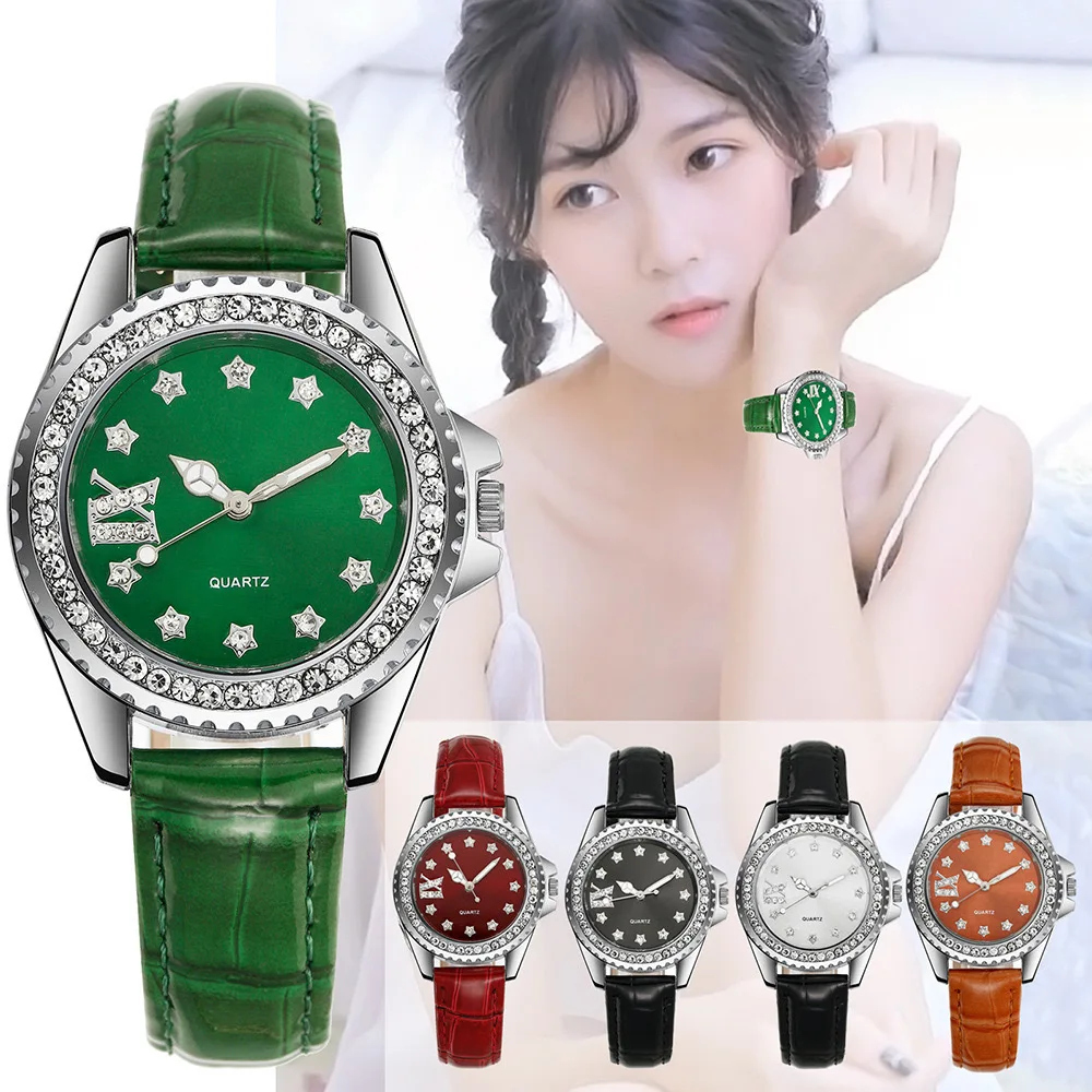 New casual fashion diamond-studded steel belt watch Full Star Quartz watch for women