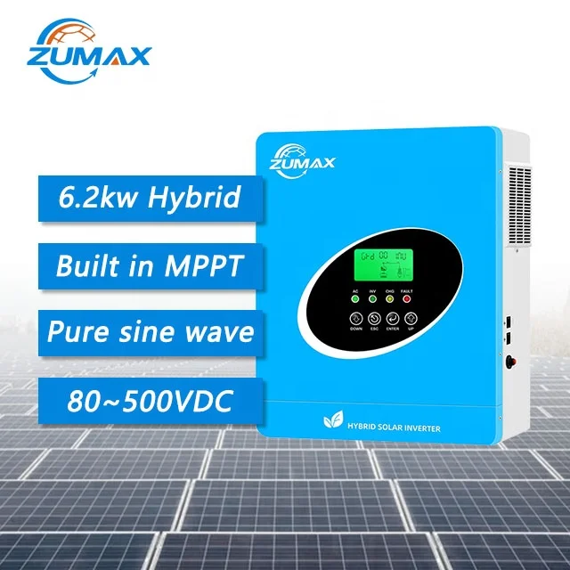 Zumax Wholesale 3.6KW 4.6KW 6.6Kw 5kw solar inverter hybrid 6kw pv inverter 24v with MPPT