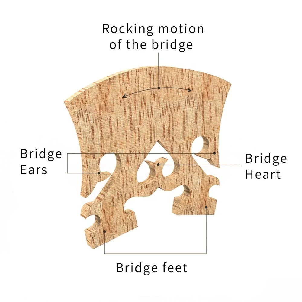 NAOMI Violin Bridge AA Grade Maple Wood Upside-Down Heart Baroque Violin Parts OEM 4/4 3/4 1/2 1/4 1/8 Acoustic Violin Bridge