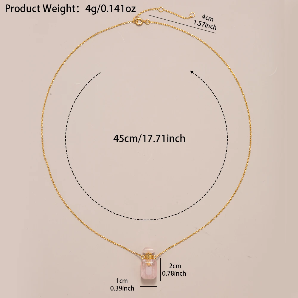 Mini Natural Stone Essential Oil Diffuser Perfume Aromatherapy Bottle Pendant Necklace Jewelry with Golden Silver Chain Necklace