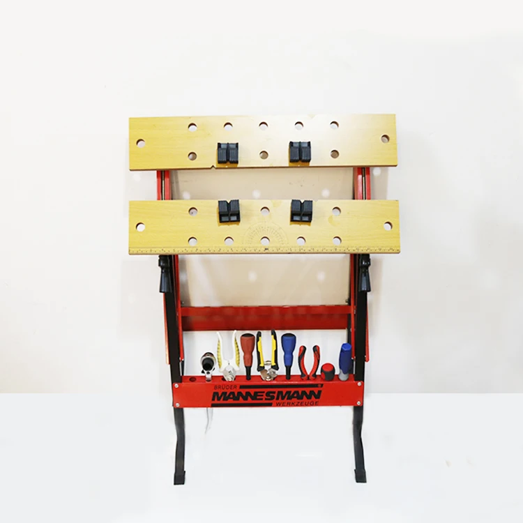Multifunction Adjustable height Easy foldable sawhorse Workbench for Indoor Outdoor