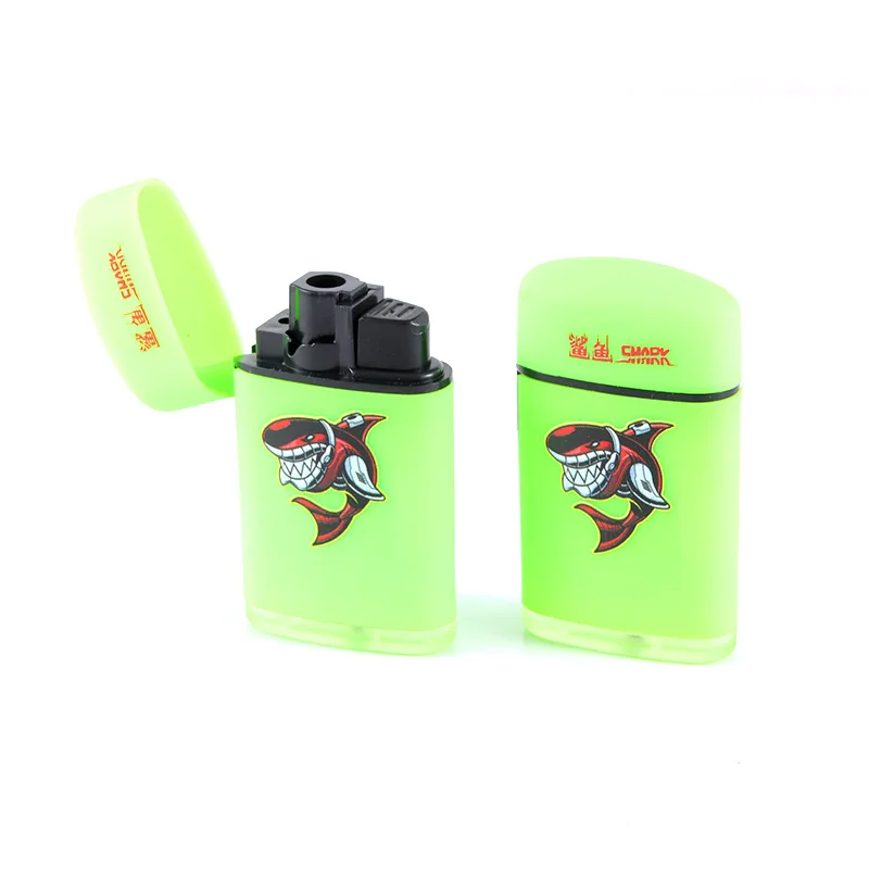New arrivals cute cheap cartoon custom portable single flame windproof gas refillable torch lighter for camping