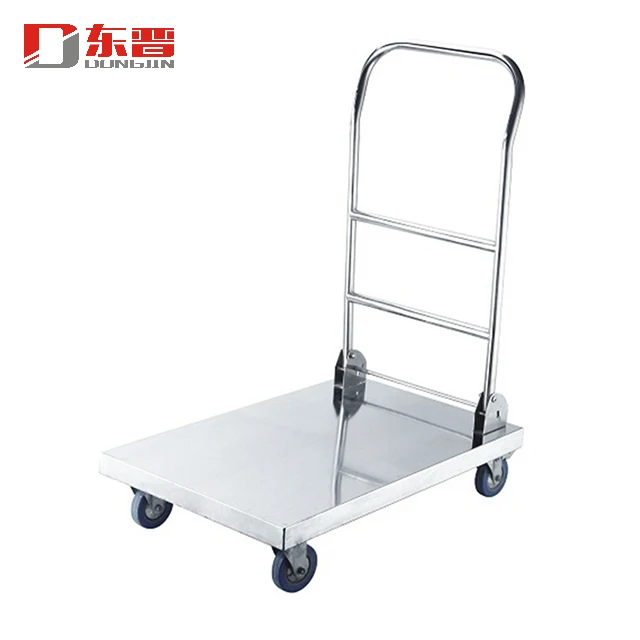 
Stainless Steel 350kg Fold Hand Heavy Duty Industrial Foldable Platform Truck Trolley 