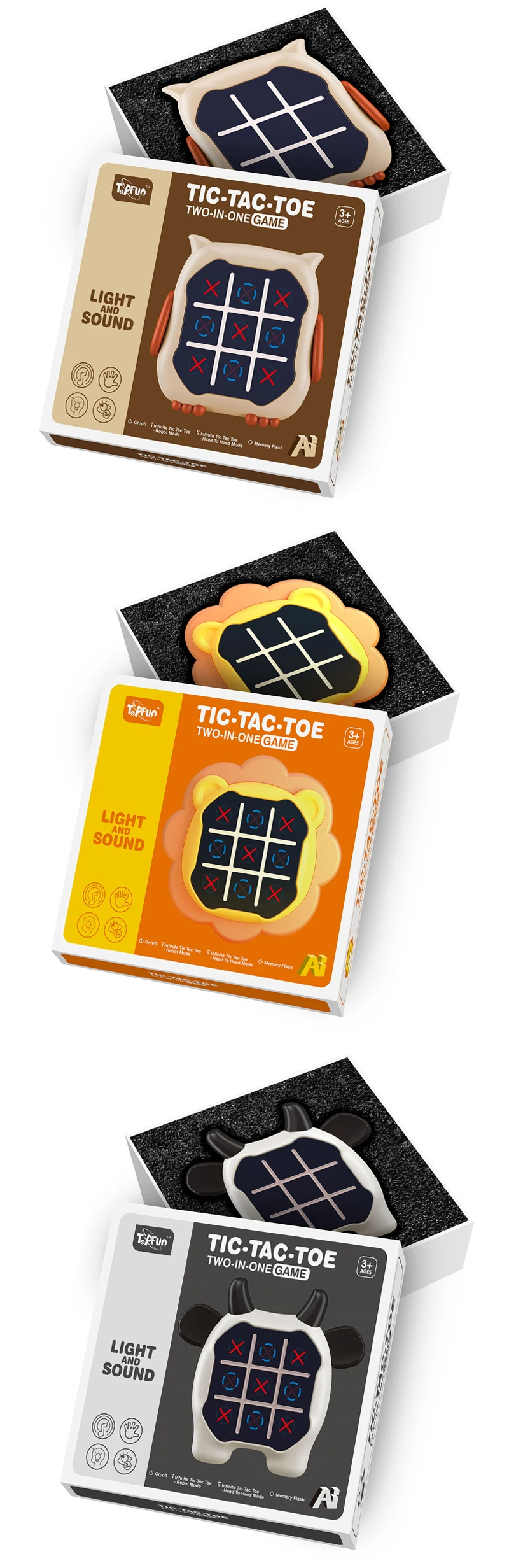 Handheld Electric Puzzle Game Console - tic-tac-toe game With Light & Sound cow shape ,Juegos para Ninos - Ideal Birthday Gift
