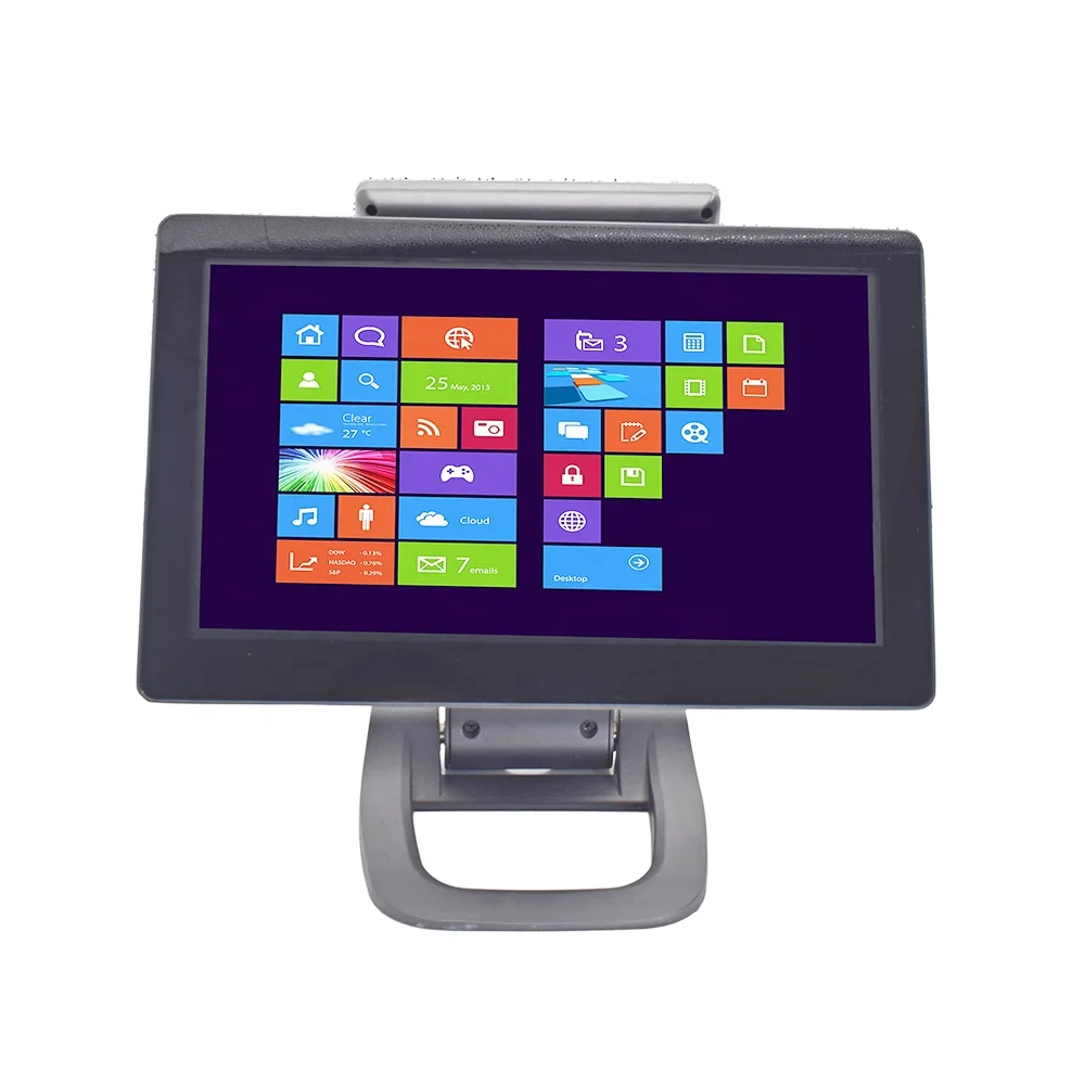Aluminum alloy metal shell desktop cash register 15.6 inch touch screen pos machine