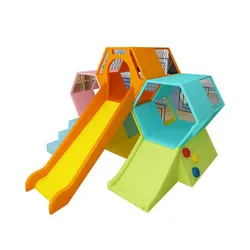 China best quality low price indoor play area hexagon shape soft play set colored sensory kids toys children soft play slide
