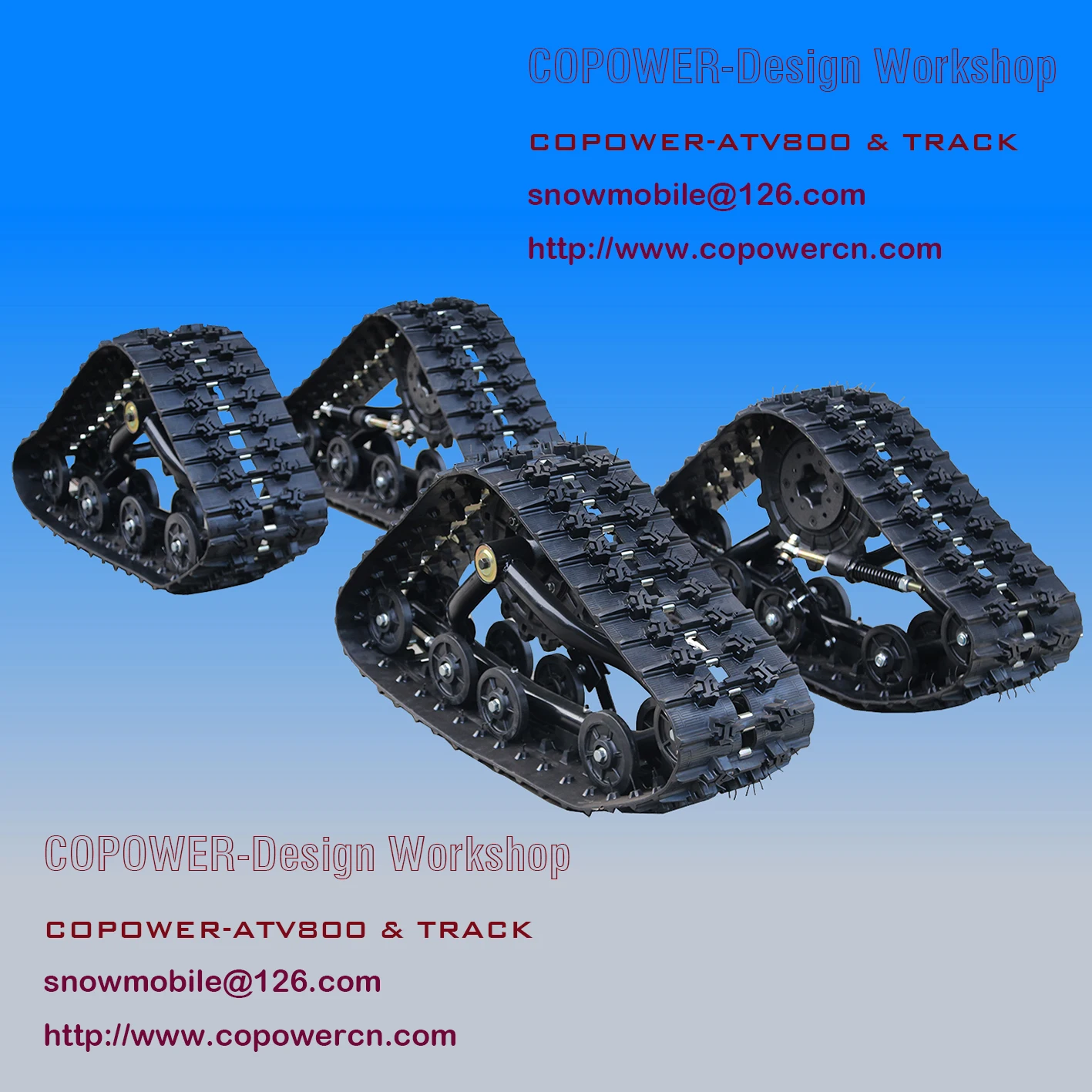 COPOWER800 ATV rubber track system Suitable for UTV, Buggy, go Karts and other All Terrain Vehicles or Utility Terrain Vehicle
