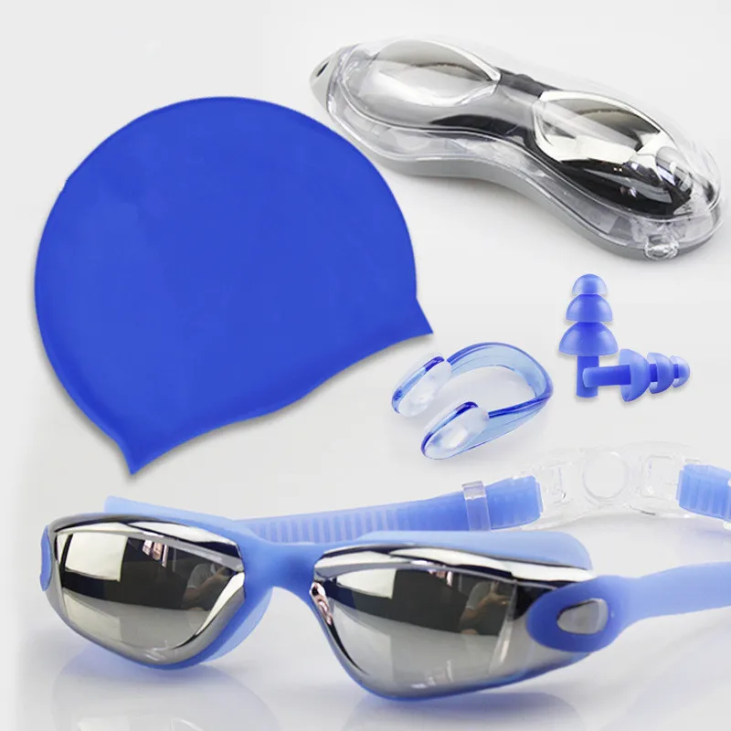 5 In 1 Professional Wide Farme Waterproof Swim Goggle Antifog Silicone No Leaking Swimming Glasses