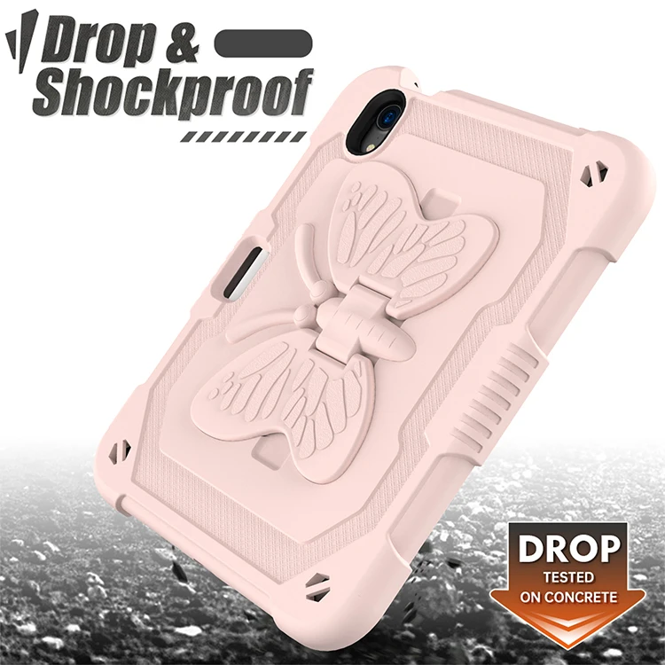New Design Tablet Case Butterfly Flat 360-degree Shockproof Cover Drop-proof Protective Case for iPad mini 6 5 4 Air 4 10.2 10.9