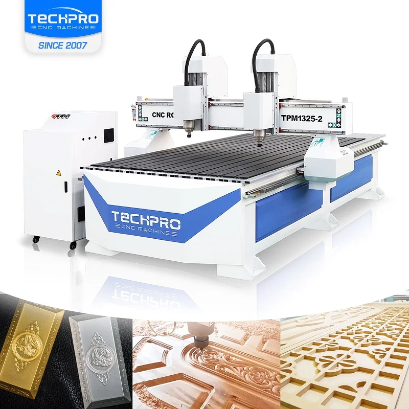 Furniture Making 1325 cnc router wood cnc machine with double heads wood carving machine