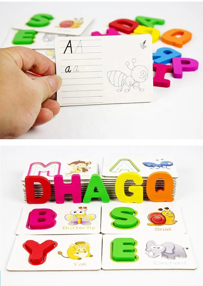 custom learning kids educational puzzle cards with  box pack