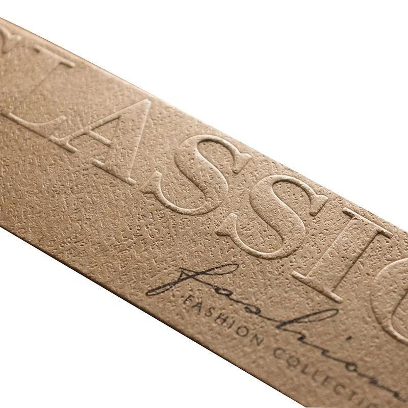 Cheap Custom Kraft Paper Hang Tags Embossed  Jeans Hang Tag Cloth Tag With Custom Printed Logo