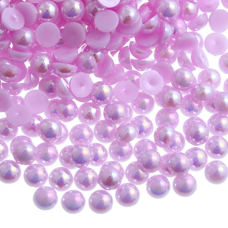 Hot Selling 14400 PCS Loose Flatback Pearls Half Round Mixed Sizes ABS Pearl Beads for Shoes Decorations