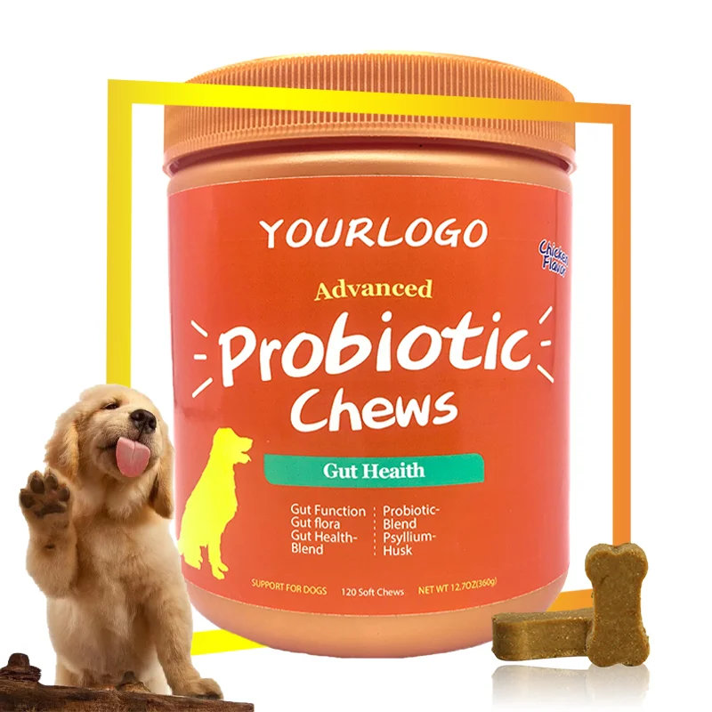 Professional Custom Brand Logo Vitamins Dogs Pet Probiot Nutritional Private Label Pet Supplements Chews