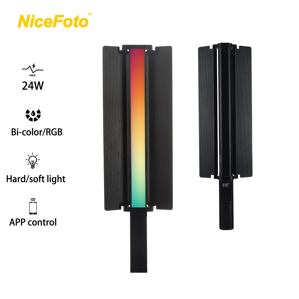 NiceFoto TC-C2 портативный профессиональный 5200mAh круглая пленка заполняет фотографию RGB ручной LED видео трубка светильник