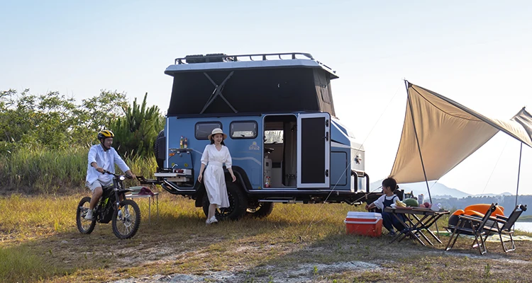New Model Chinese Style Light-Weight Camper van Off-Road Small Trailers All Road Small Trailer with Fridge