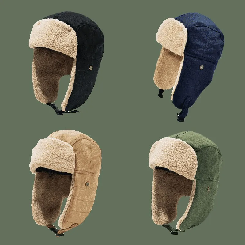 Vintage Aviator Hat with Fur Ear Flaps Wholesale Knitted Costume Accessory for Adults Pilot Trapper Trooper Cap