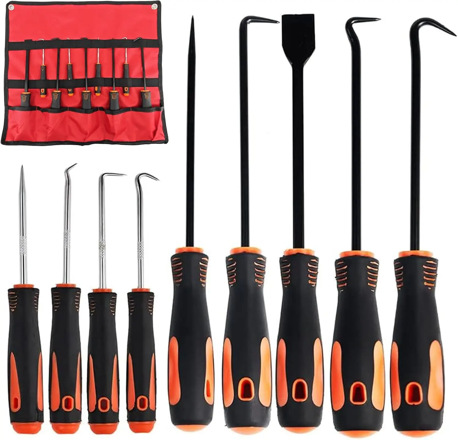 9Pcs Hook &Pick Set with Scraper Car Auto Oil Seal/O-Ring Seal Gasket Mini Hooks Puller Remover  Home & Car Repair Remover Tools