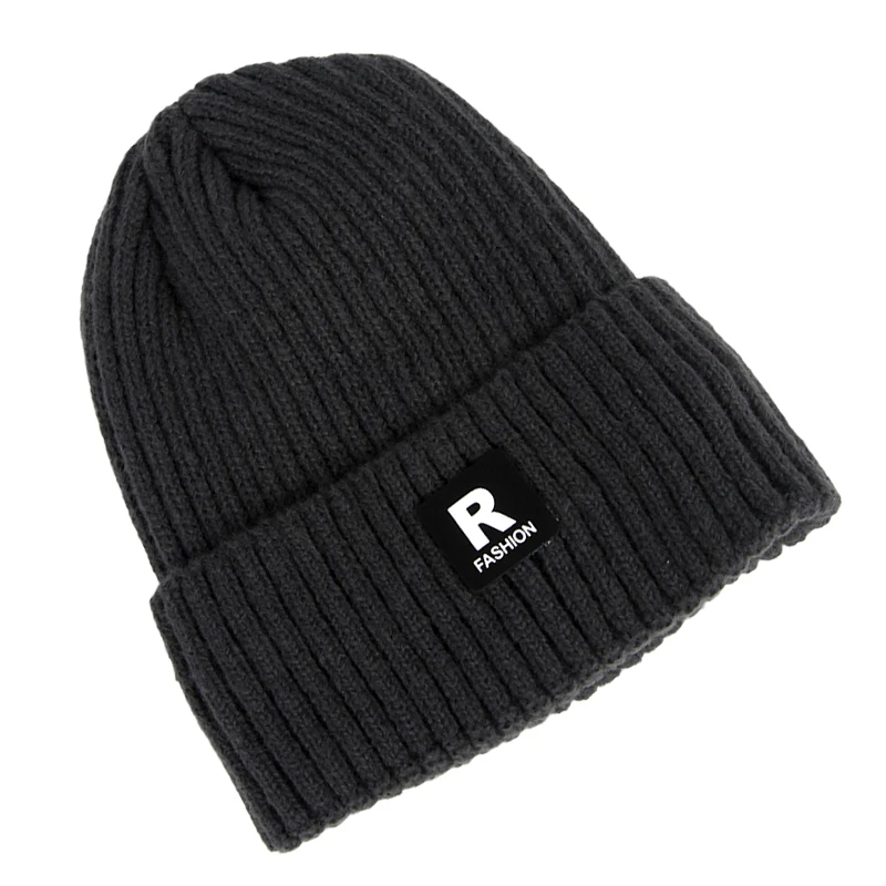 Hot Selling Winter Fleece lined Low Moq Rib Knitted  Oversized Warm Beanie For Men
