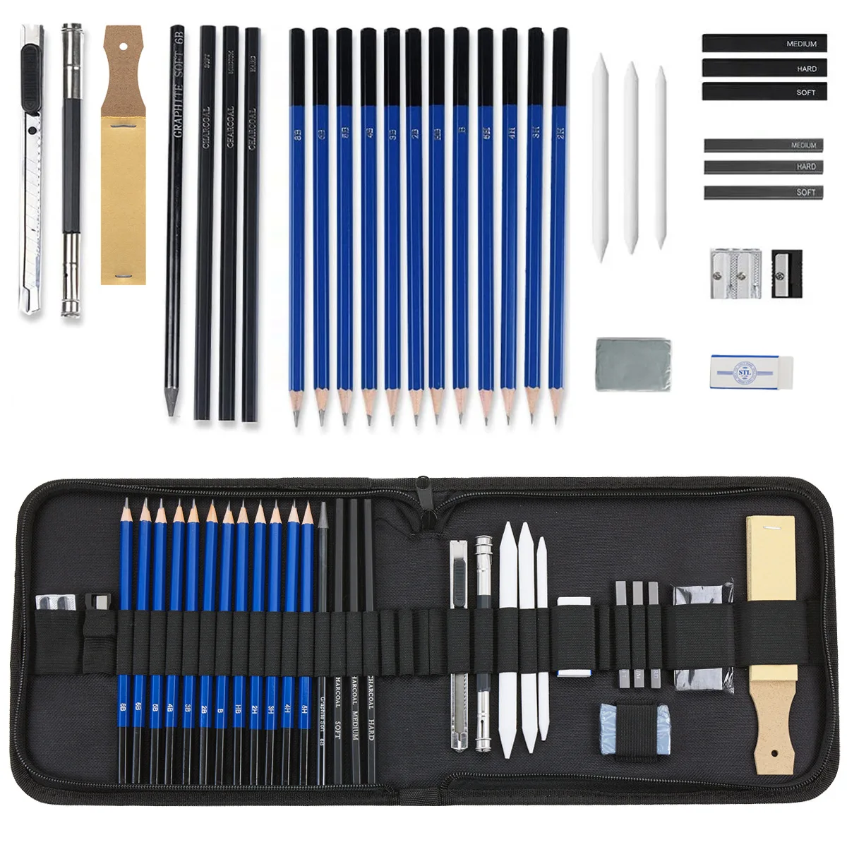 Artist Drawing Sketching Pencil Set 32pcs Professional Kit