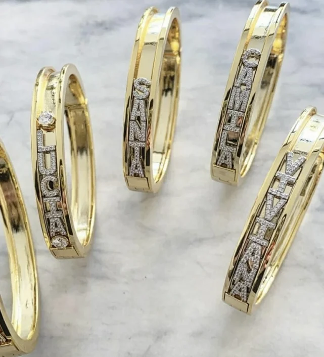 CZ stones DIY Bracelet for Women and Men and Children Personality Slider Bangle Roman Numeral Bracelet Women Bangle Sliding