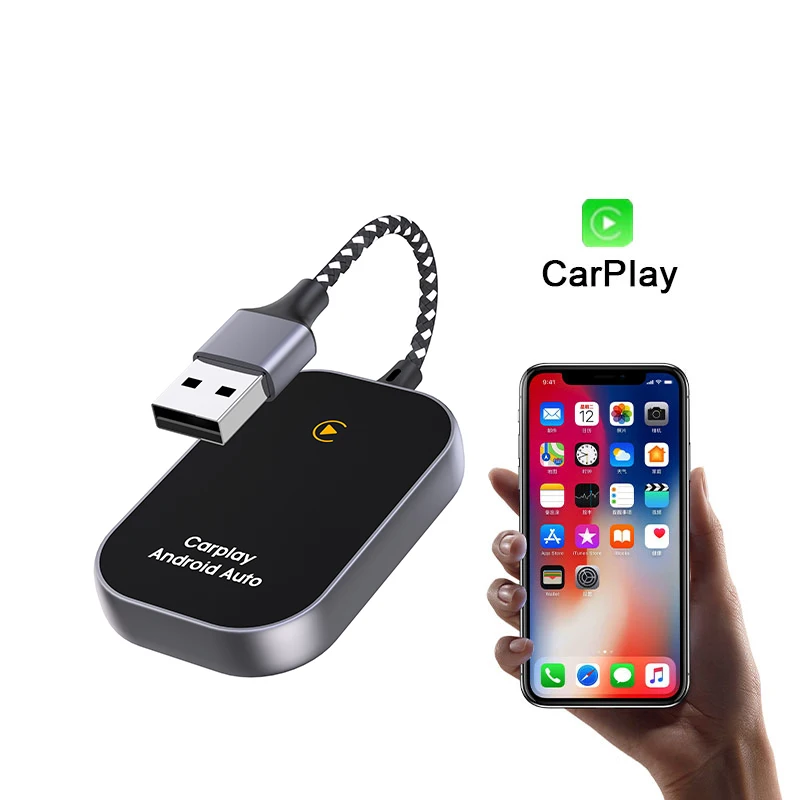 BOYI For Iphone Android Auto Wireless Carplay 2 in 1 Adapter Dongle For Toyota Fiat Audi Porshe Benz Kia Car play