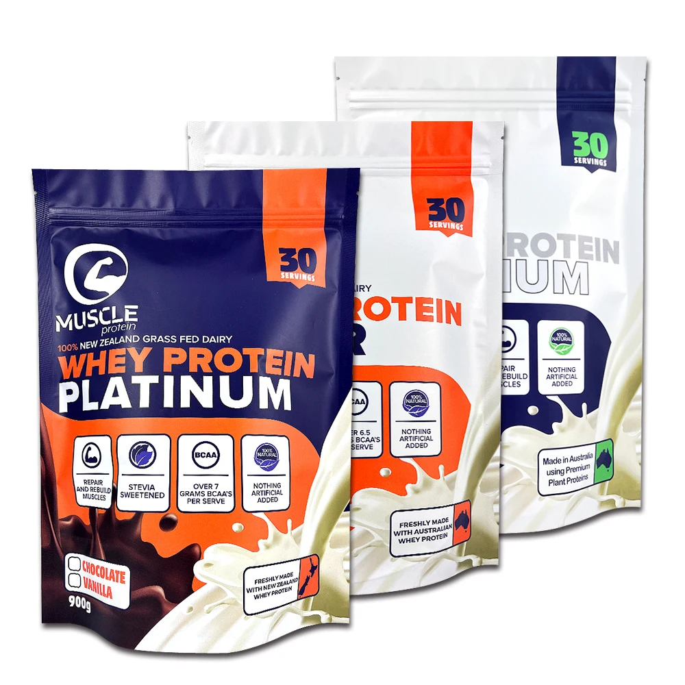 High Quality Doy Pack Aluminum Foil Pouch Packaging Stand Up Powder Salt Tea Bags Whey Protein Powder Custom Plastic Bags
