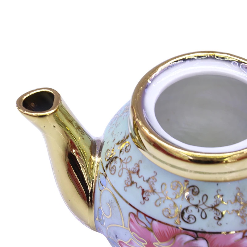 In Stock packing gift box tea pot set porcelain Coffee Luxury Ceramic Tea Pot Set With 4 Cups And Tea Pot