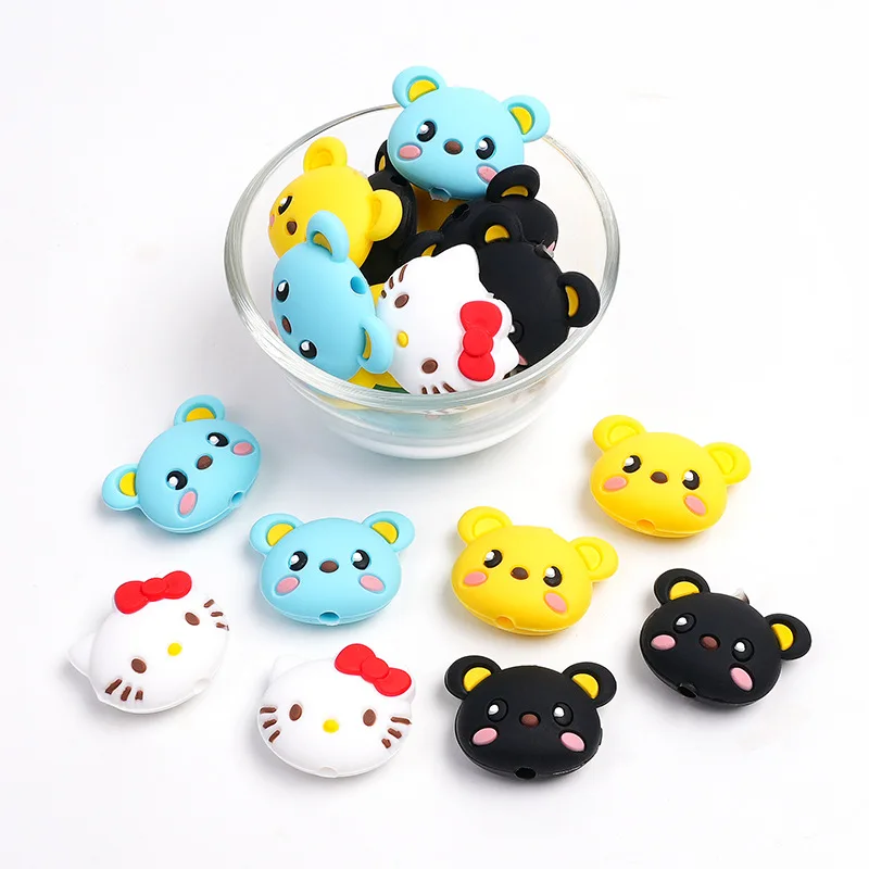 B156 Hello Kitty Silicone Pan Beads Silicone Beads Dummy Clip