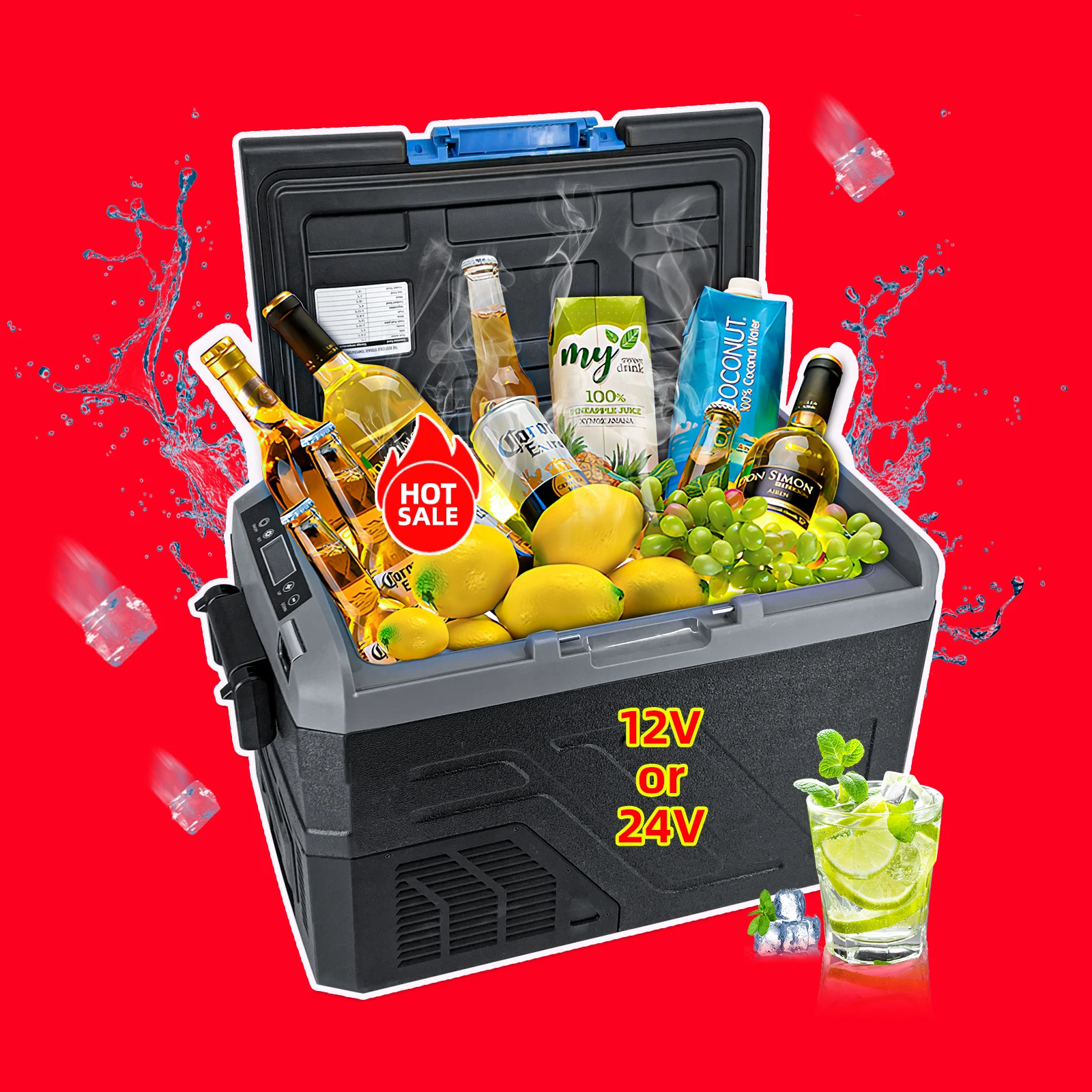 Big Capacity Dual-Zone Factory 12V AC Compressor Car Refrigerator and Freezer Mini Freezer Car Fridge Camping Freezer Car 40 L