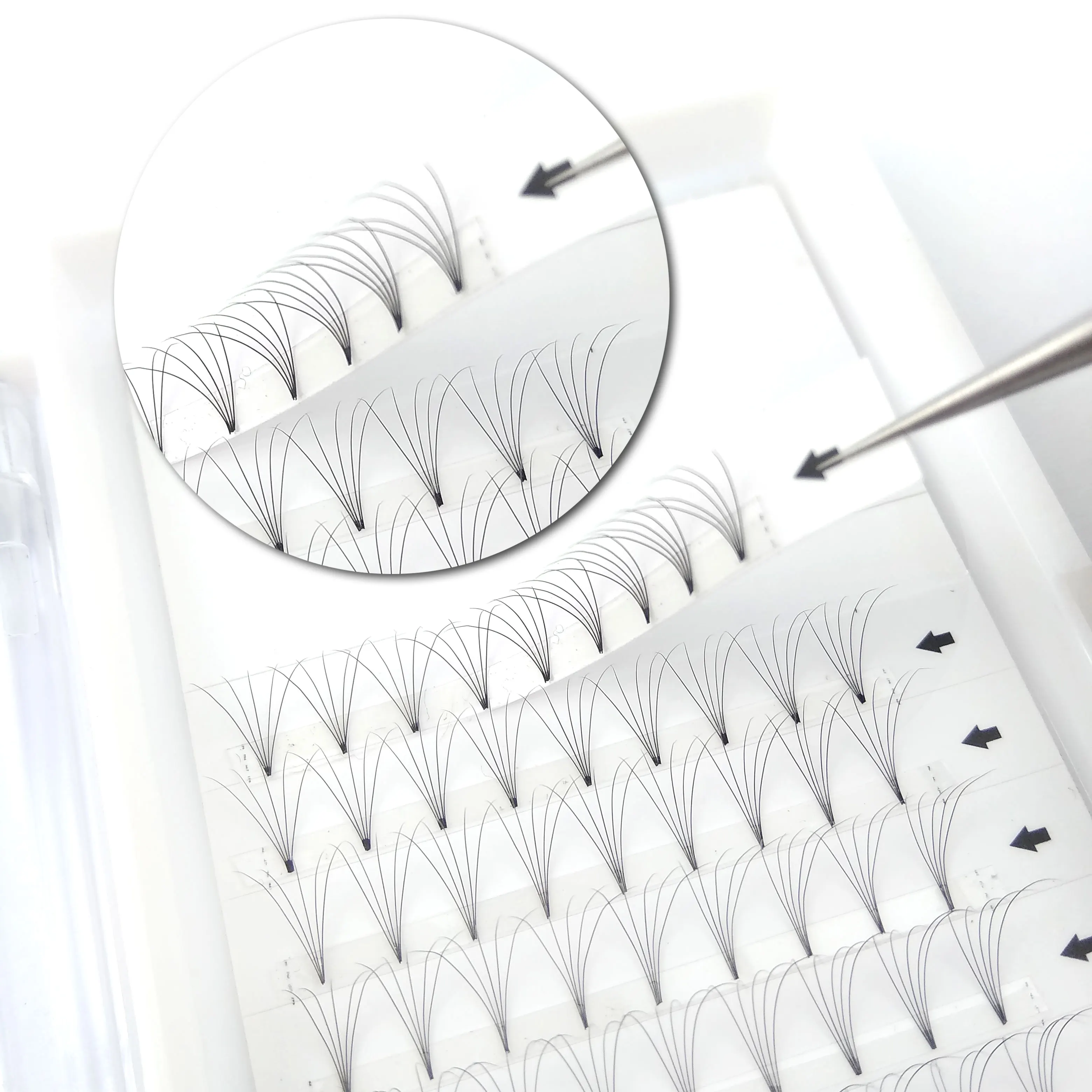 
 Частная торговая марка корейский ПБТ волокно шелк органический Премиум готовый объем веер наращивание ресниц  