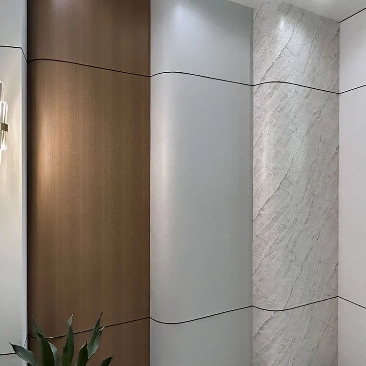 High quality large mdf natural textured bamboo charcoal veneer slats  white metal wallpaper board wooden wall panel sheet