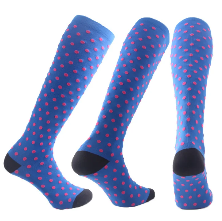 Оптовая продажа, индивидуальный дизайн, 2030 мм рт. Ст., цветные медицинские гольфы в горошек для футбола, для бега, велоспорта, Спортивные Компрессионные носки для мужчин