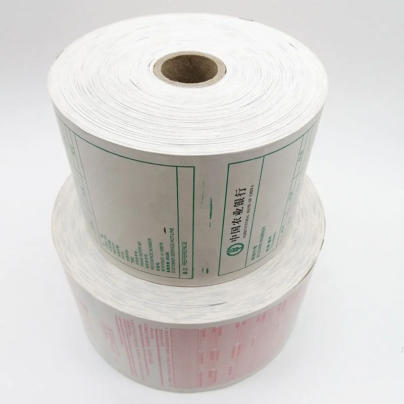 Factory Direct jumbo printed atm thermal paper rolls for bank receipt slitting machine