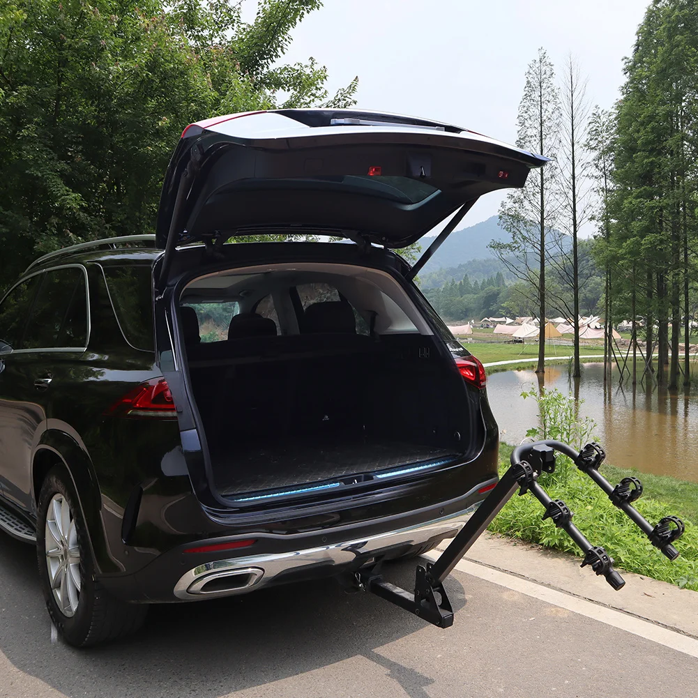 Aluminum Tow Ball Mounted Bike Rack Bicycle Carrier For 4 Bikes Car Auto aluminum trailer hitch cargo rack with ramp