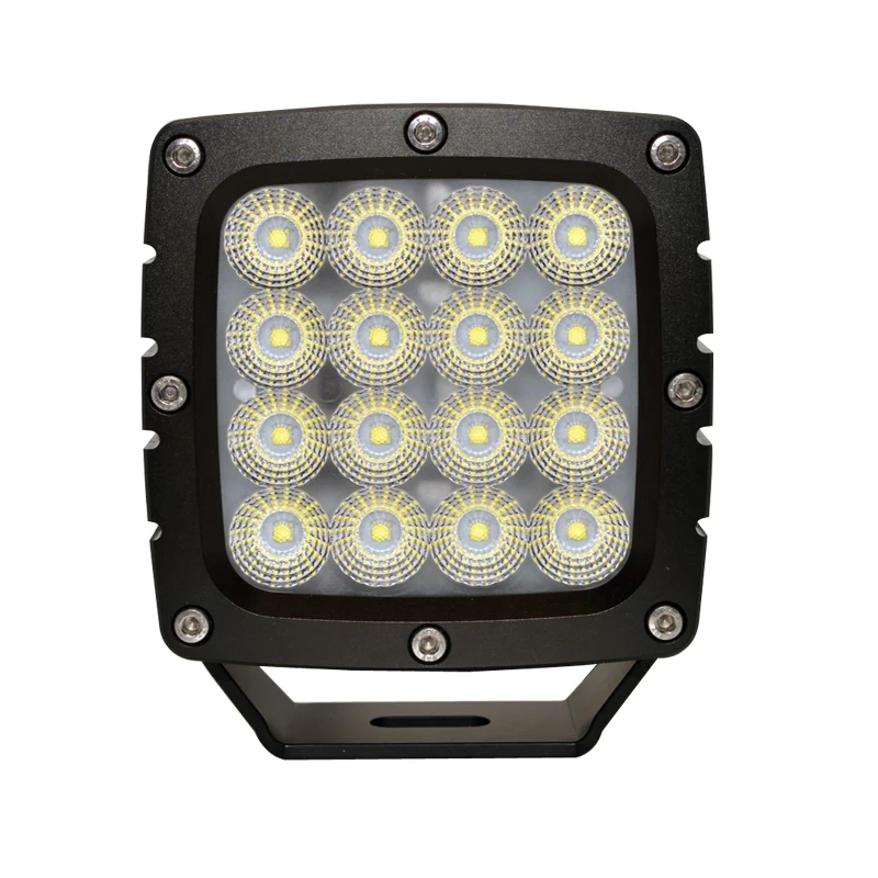High Brightness Square Car Work Light Mini 48w 16led Industrial Excavator Work Light