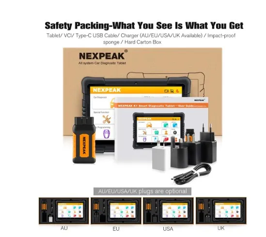  Автомобильный сканер NEXPEAK K1 PRO OBD2 диагностический инструмент для авто ABS подушек безопасности SAS масло DPF EPB сброс ODB2 всех